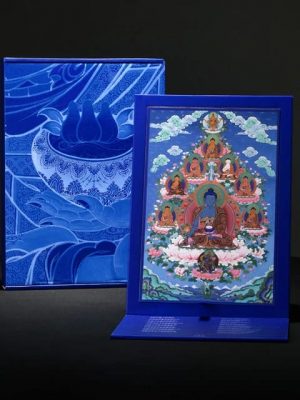 Twin packs：Medicine Buddhas Thangka (Desk version). 双包装：药师七佛唐卡（桌面式）
